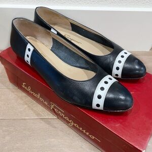 Salvatore Ferragamo | Leather Polka Dot Print Ballet Flats Size 8